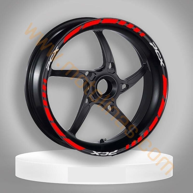 PCX TÜM MODELLER JANT ŞERİDİ UYUMLU KIRMIZI REFLEKTÖR PCX YAZILI