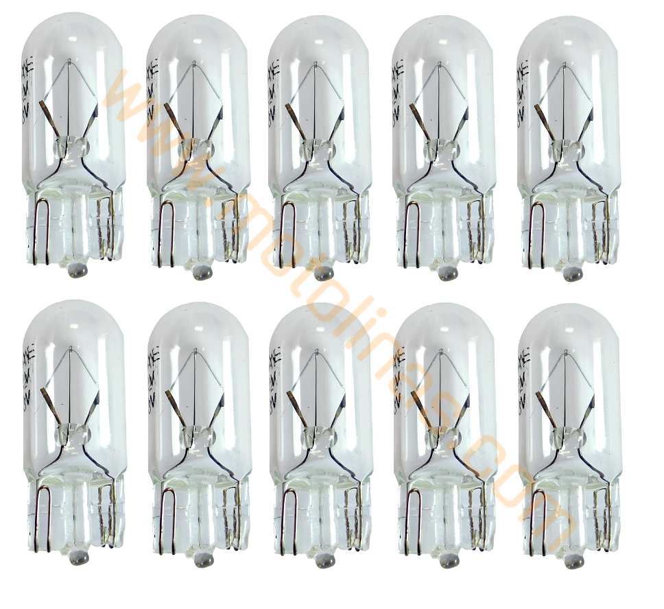 Sinyal/park Ampulu Dipsiz Şeffaf Cam T10 12v - 5w 10 Adet