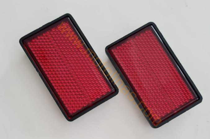 Motosiklet Ön bacak amortsiör univesal içi oval yapışma reflektör 2 li kırmızı set