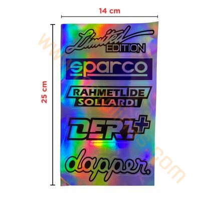 HOLOGRAM STİCKER KARIŞIK M-4 15x25cm - 4 PARÇA SET