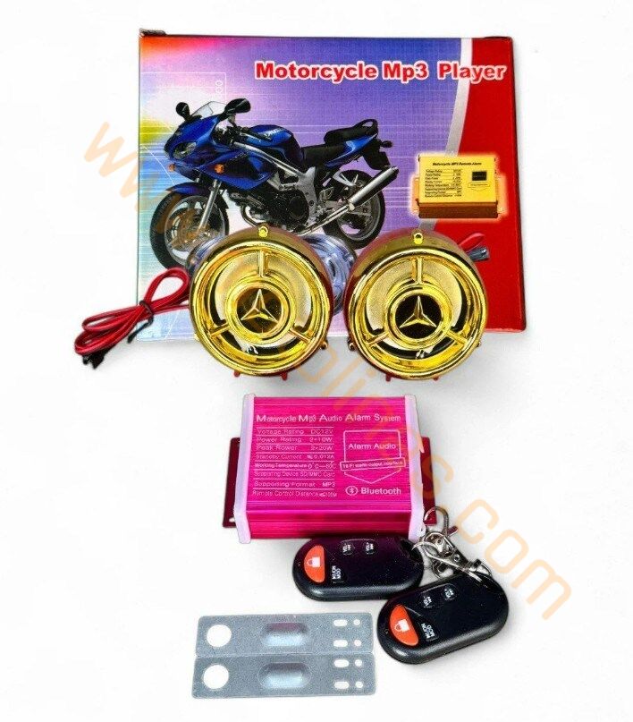 MOTOSİKLET ALARM + MP3 ÇALAR + USB ŞARJ + BLUETOOTH MERCEDES MODEL