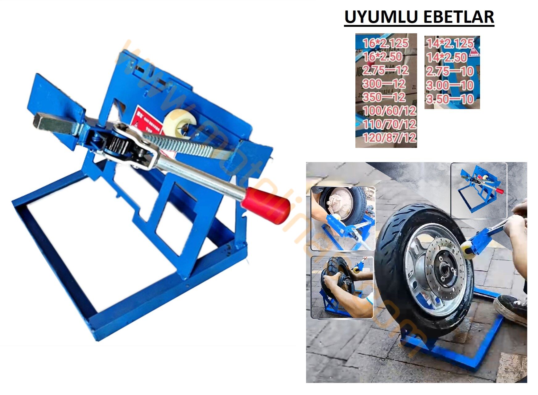 MOTOSİKLET SCOOTER LASTİK SÖKME MAKİNASI 10-12 JANT - UNİVERSAL