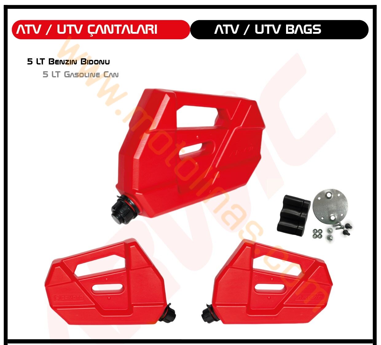 ATV, UTV BENZİN BİDONU + BAĞLANTI APARATI 5 LİTRE ADET FİYAT