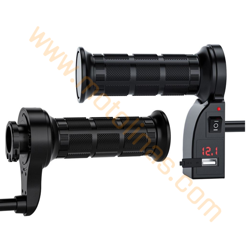 MOTOSİKLET ISITMALI ELCİK - 2 KADEME,USB ŞARJLI, AKÜ DEĞER GÖSTERGELİ