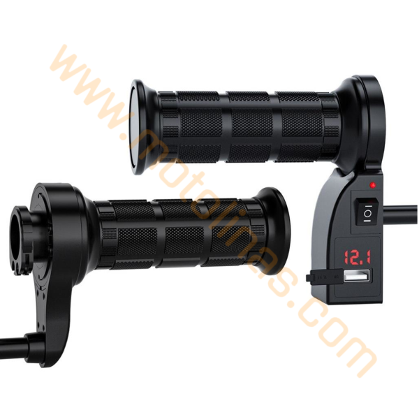 MOTOSİKLET ISITMALI ELCİK - 2 KADEME,USB ŞARJLI, AKÜ DEĞER GÖSTERGELİ