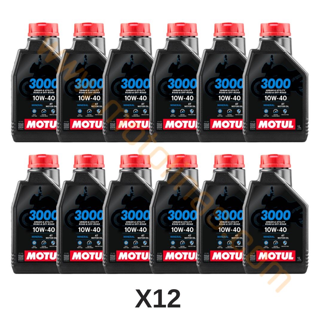 Motul 3000 10W-40 4T Motosiklet Motor Yağı 1 L - 12 Adet