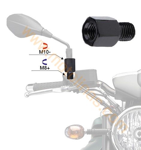 ALT 8mm DÜZ DİŞ - ÜST 10mm TERS DİŞ AYNA UZATMA