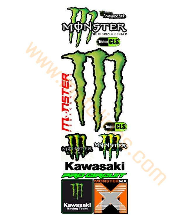 Monster Sticker Seti 11 Parça Su Geçirmez - Söküldüğünde İz Bırakmaz