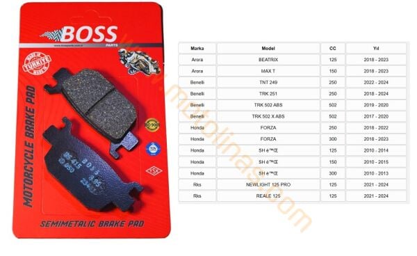 ARKA FREN DİSK BALATASI [BS415] ORGANİK - ARORA BEATRİX,MAXT, BENELLİ TNT, TRK502, RKS NEWLIGHT,
