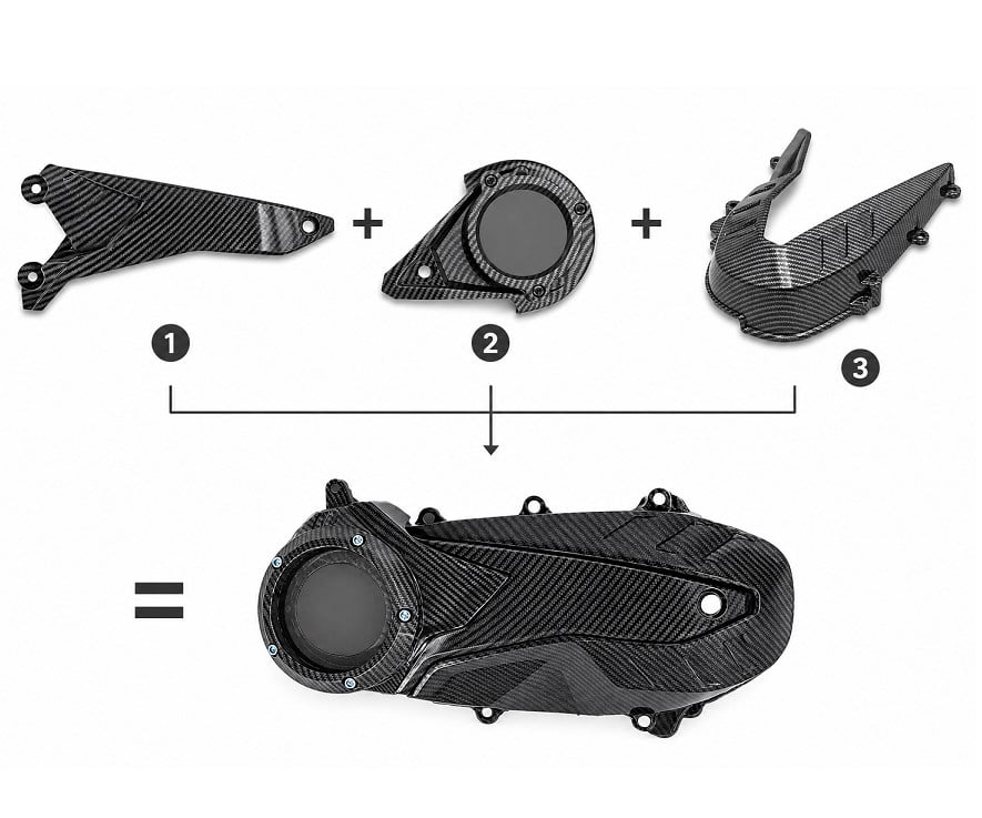Debriyaj Kapağı 3 Parça Set [camlı Karbon] - Pcx 2021-2026 Uyumlu