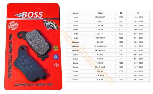 ARKA FREN DİSK BALATASI [BS436] ORGANİK - CBR1000RR, ZX-10R,GSX-R, YZF R1,YZF R6
