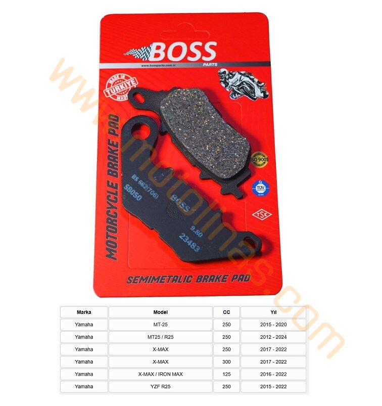 ÖN FREN DİSK BALATASI [BS662] ORGANİK -YAMAHA MT25,MT25 / R25, X-MAX250,X-MAX125, YZFR25 2015-2022
