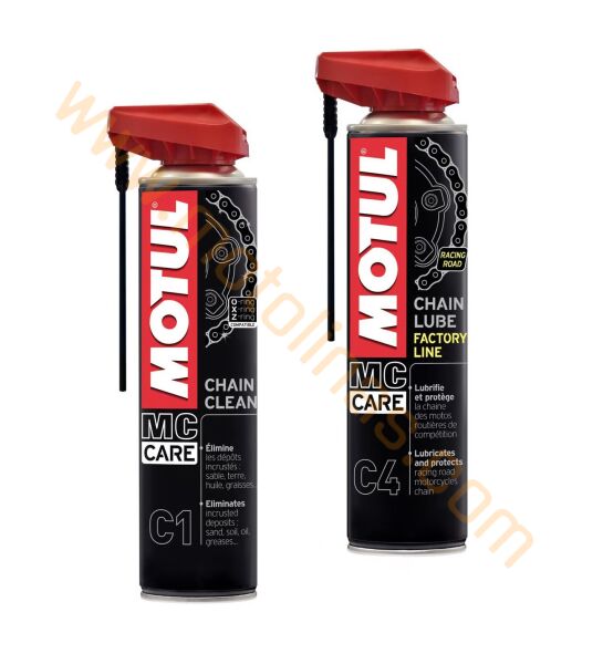 Motul C1 Zincir Temizleme + C4 Zincir Yağlama Seti