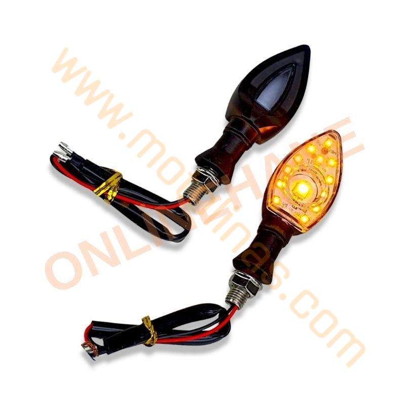 MOTOSİKLET AKSESUAR SİNYAL 2 li SARI IŞIK LEDLİ MERCEKLİ