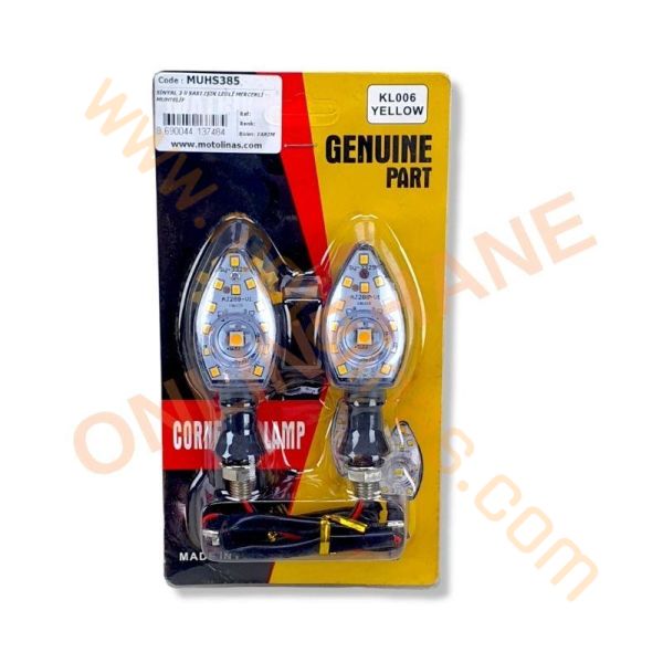 MOTOSİKLET AKSESUAR SİNYAL 2 li SARI IŞIK LEDLİ MERCEKLİ