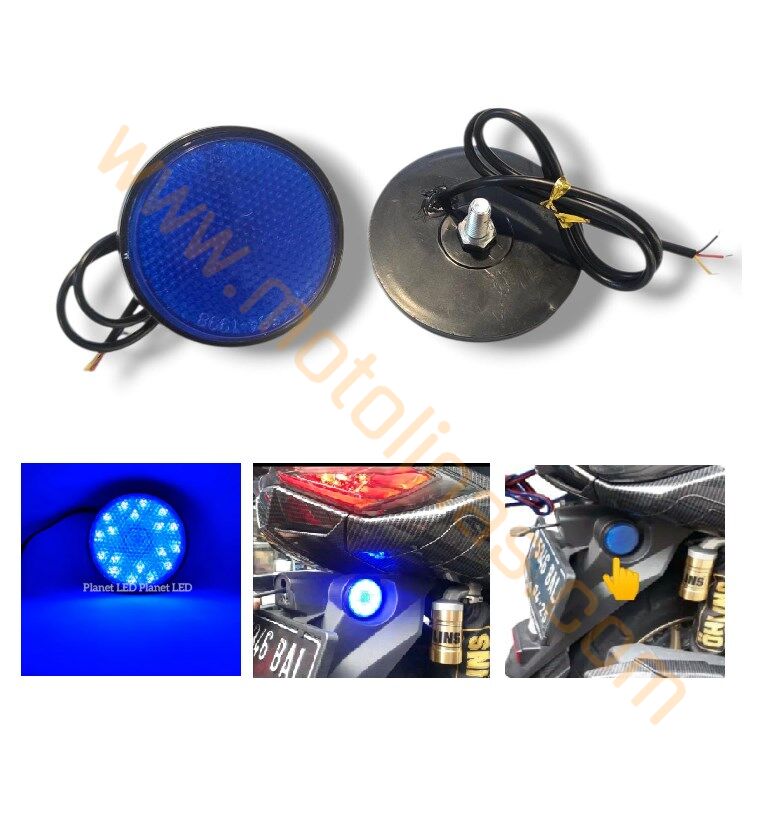 REFLEKTÖR 2 li  YUVARLAK [MAVİ LEDLİ] [2 MOD/ÇAKAR VE DÜZ YANMA]  6 mm