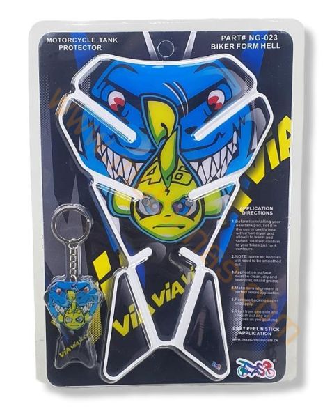 MOTOSİKLET TANK PAD + MASKOT SET, DEPO ÜSTÜ KORUYUCU STİCKER