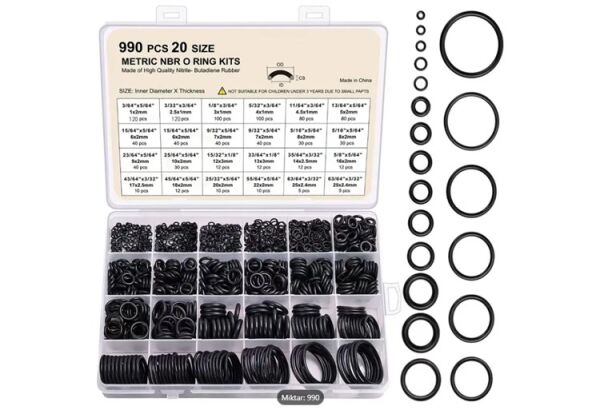 Oring Kauçuk Sızdırmaz Conta 990 Parça 20 Boyut Kutulu İthal - Universal