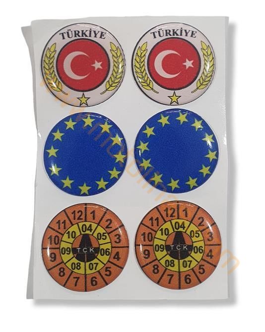 PLAKA PULU UYUMLU DAMLA ETİKET 3X3CM 6 PARÇA PLAKA STİKCER