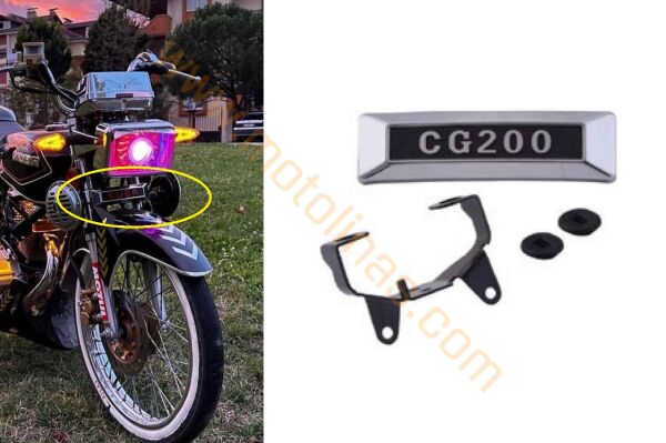 CG Ön Amortisör Amblem CG200 Yazılı Araplatlar Dahil Set