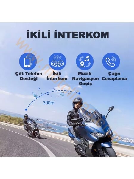 İNTERKOM [Y20-MAX] BLUETOOTH 5.3 - 2 KİŞİ 300 METRE EŞLEŞME RPG AYDINLATMA