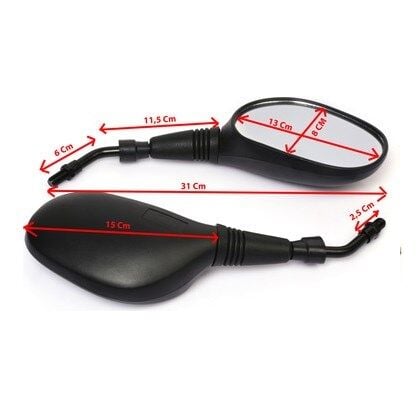 Motosiklet Ayna Seti 10mm Sağ Ters Diş QY156