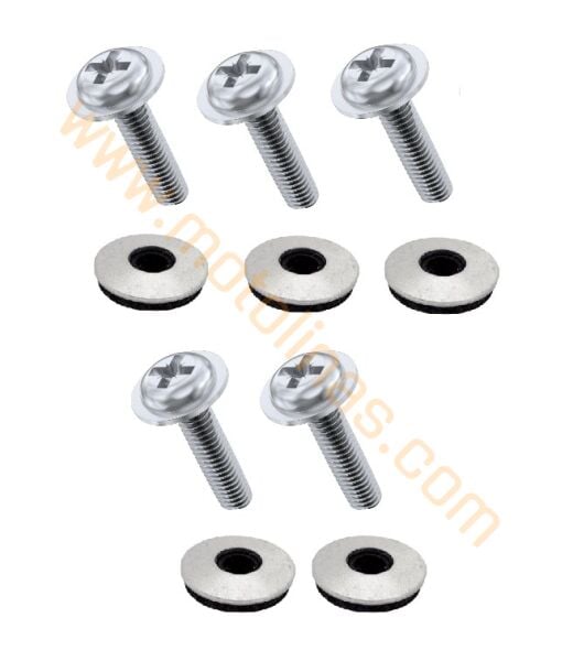 Motosiklet Kaporta Vidası M6x20 Lastikli ve Pullu – 5’li Set