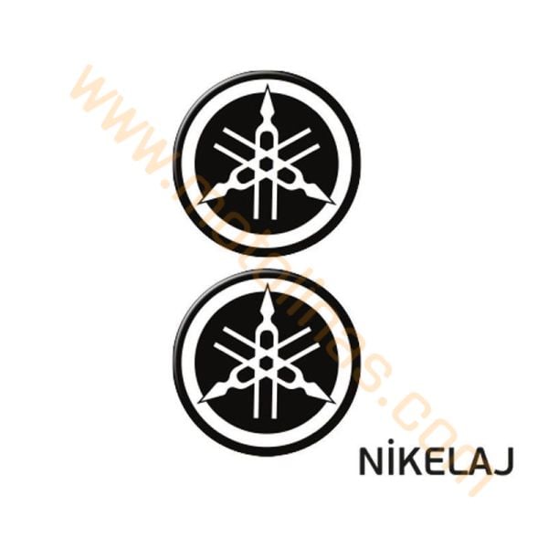 AKRAPOVİC YUVARLKA (5X5 cm) İKİLİ DAMLA ETİKET NİKEL