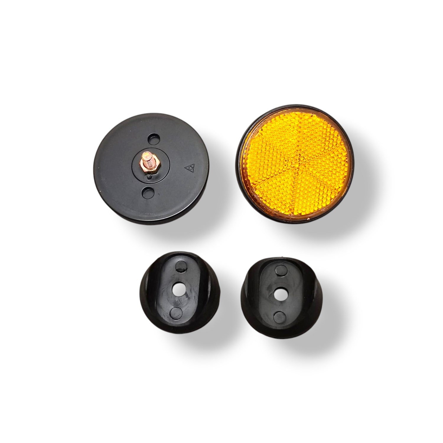 REFLEKTÖR TAKIM ( 2 ADET )  YUVARLAK SİYAH 6 mm - MOTOSİKLET UNİVERSAL