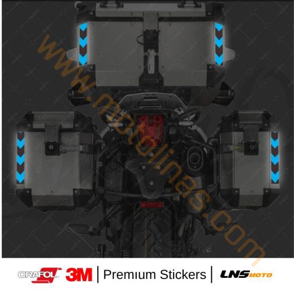 Motisiklet Çanta etiketi 2li Sarı Reflektif Set 3M Yapışma Sticker, Motosiklet Sticker
