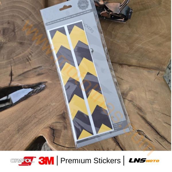 Motisiklet Çanta etiketi 2li Sarı Reflektif Set 3M Yapışma Sticker, Motosiklet Sticker