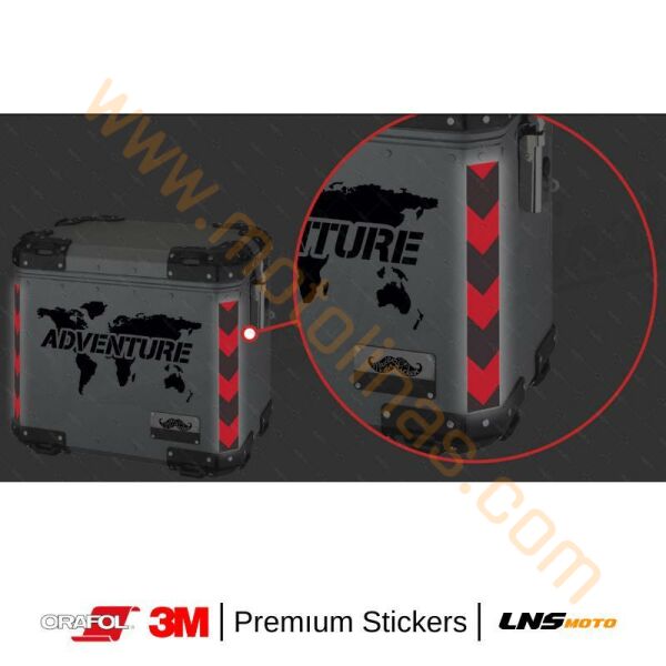 Motisiklet Çanta etiketi 2li Kırmızı Reflektif Set 3M Yapışma Sticker, Motosiklet Sticker