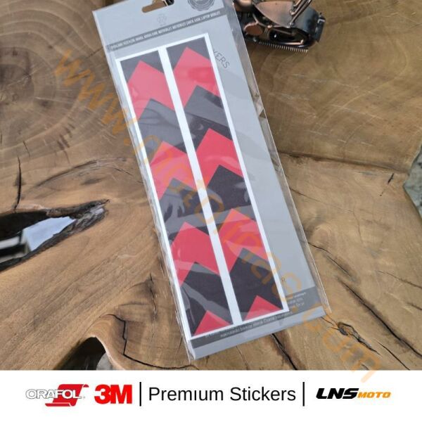 Motisiklet Çanta etiketi 2li Kırmızı Reflektif Set 3M Yapışma Sticker, Motosiklet Sticker
