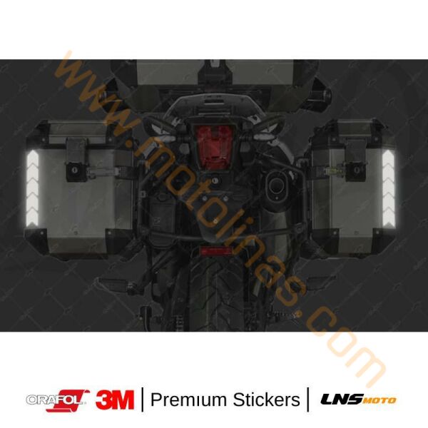 Motisiklet Çanta etiketi 2li Siyah Reflektif Set 3M Yapışma Sticker, Motosiklet Sticker