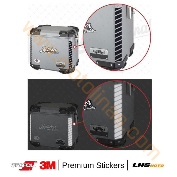 Motisiklet Çanta etiketi 2li Siyah Reflektif Set 3M Yapışma Sticker, Motosiklet Sticker