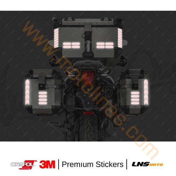 Motisiklet Çanta etiketi 2li Siyah Reflektif Set 3M Yapışma Sticker, Motosiklet Sticker
