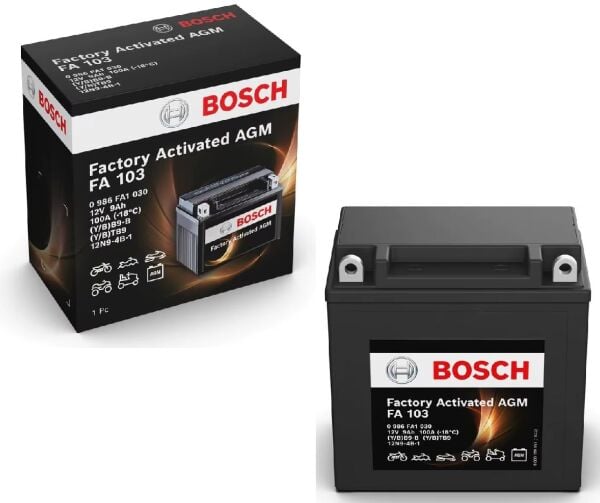 Bosch Motosiklet Bakımsız Akü [fa103] (y/b) B9b [dik] 12v 9 Ah 2 Yıl Garantili