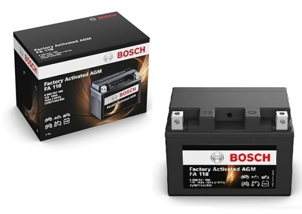 Bosch Motosiklet Bakımsız Akü [fa118]  (y/b) T12a-bs 12v 10 Ah 2 Yıl Garantili