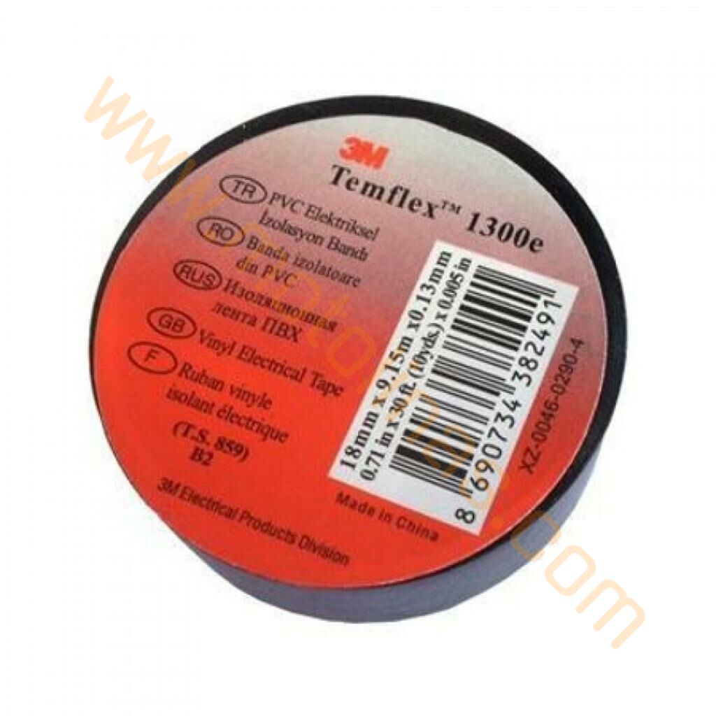 3M Elektrik Bandı Temflex 1300 E Siyah (10 adet )