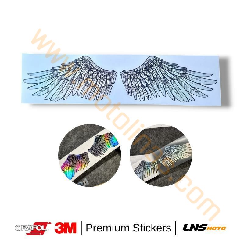 Motisiklet Kanatlar Hologram etiket 3M Yapışma Sticker, Melek Kanat Kask Sticker