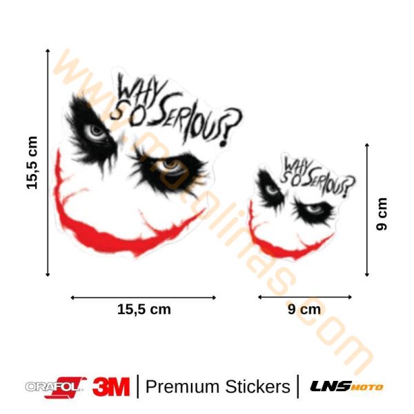 Motisiklet Joker Yüzü 2li Özel Seri etiket 3M Yapışma Sticker, Far, Kask, Çanta Reflektörlü Sticker