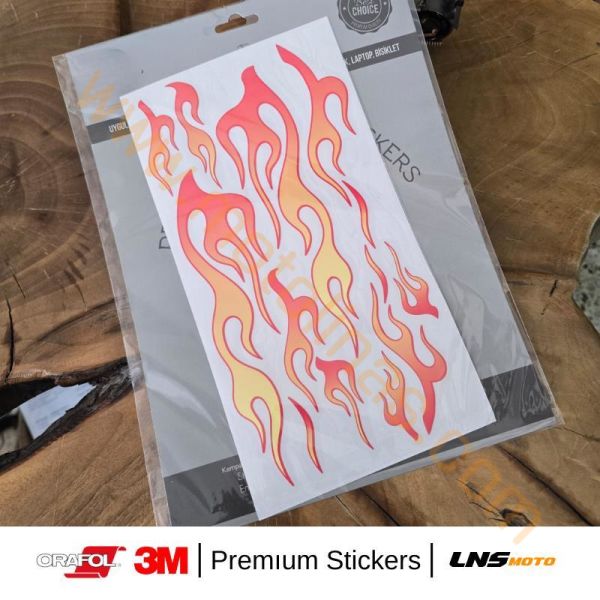 Motisiklet Alev desen etiket 3M Yapışma Sticker, Far, Kask, Çanta Reflektörlü Sticker