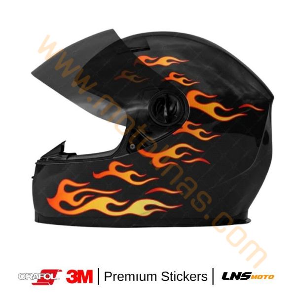 Motisiklet Alev desen etiket 3M Yapışma Sticker, Far, Kask, Çanta Reflektörlü Sticker