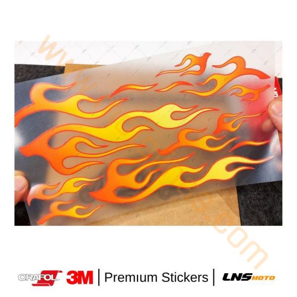 Motisiklet Alev desen etiket 3M Yapışma Sticker, Far, Kask, Çanta Reflektörlü Sticker