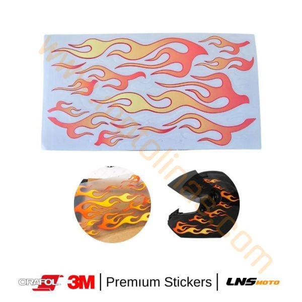 Motisiklet Alev desen etiket 3M Yapışma Sticker, Far, Kask, Çanta Reflektörlü Sticker