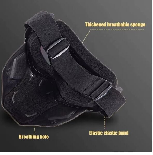 Motosiklet İskelet Maske Gözlük Seti Sarı Cam Çift Fonksiyonlu Universal