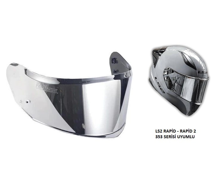 LS2 Rapid FF353 Uyumlu Aynalı Gri Kask Camı Vizör İthal