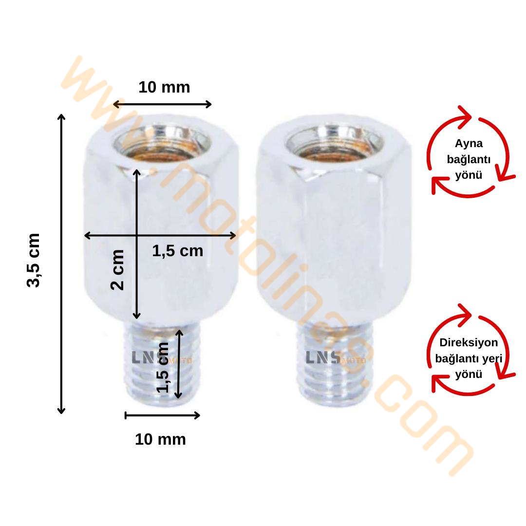 AYNA YÜKSELTME APARATI 10 mm DÜZDEN 10 mm DÜZE - UNİVERSAL