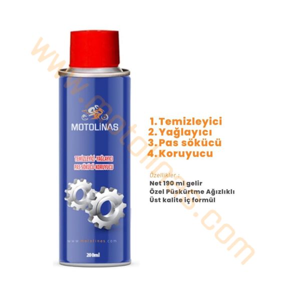 GENEL TEMİZLEYİCİ, YAĞLAYICI, PAS SÖKÜCÜ, KORUYUCU 200 ML SPREY