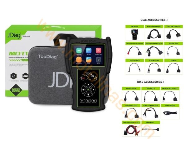 JDİAG M100 PRO MOTOSİKLET ARIZA TESPİT CİHAZI (Kablo Setli)